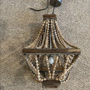 Rustic Wooden Beaded Chandelier